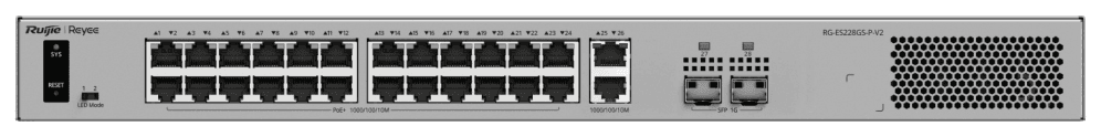 Ruijie Networks RG-ES228GS-P-V2 switch Gestionado L2 Gigabit Ethernet (10/100/1000) Energía sobre Ethernet (PoE) Gris