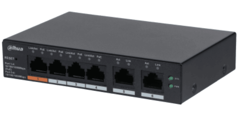 Dahua Technology DH-CS4006-4GT-60 switch Gestionado L2 Gigabit Ethernet (10/100/1000) Energía sobre Ethernet (PoE) Negro