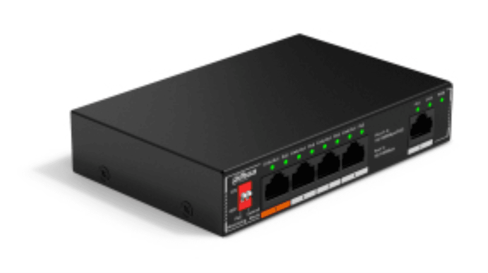 Dahua Technology PoE DH-SF1005 switch No administrado L2 Fast Ethernet (10/100) Energía sobre Ethernet (PoE) Montaje en pared/escritorio Negro