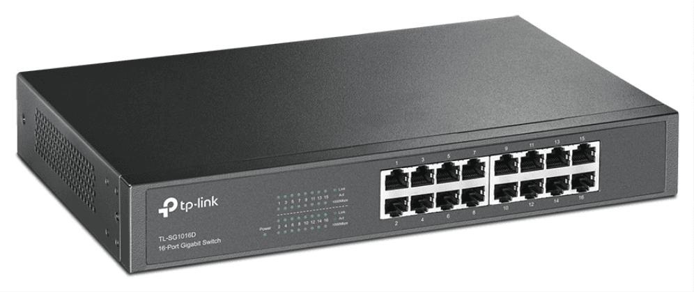 TP-Link TL-SG1016D No administrado Gigabit Ethernet (10/100/1000) Negro