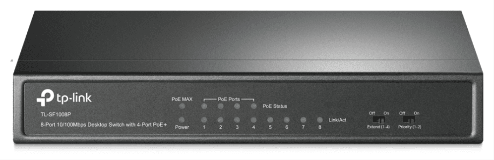 TP-Link TL-SF1008P No administrado Fast Ethernet (10/100) Energía sobre Ethernet (PoE) Negro