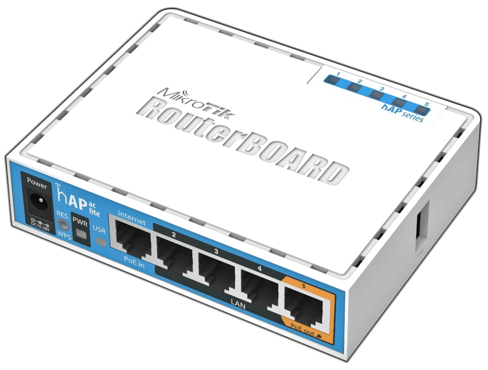Mikrotik HAP ac lite 733 Mbit/s Blanco Energía sobre Ethernet (PoE)