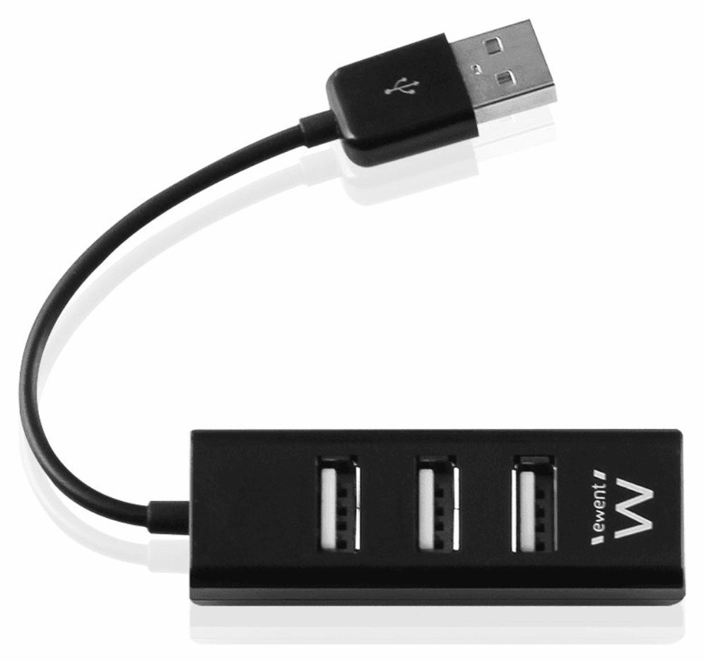 Ewent EW1123 hub de interfaz USB 2.0 480 Mbit/s Negro