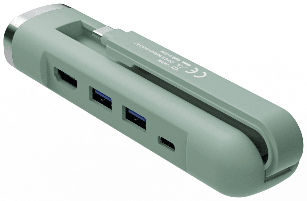 Ewent EW1148 base para portátil y replicador de puertos Alámbrico USB 3.2 Gen 1 (3.1 Gen 1) Type-C Verde