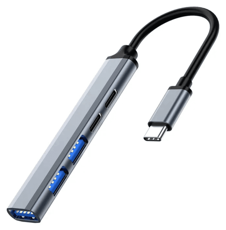 Ewent EW1149 hub de interfaz USB 3.2 Gen 1 (3.1 Gen 1) Type-C 5000 Mbit/s Gris, Plata