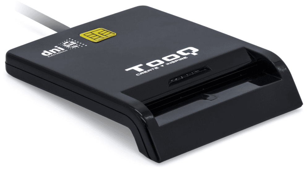 TooQ Lector de Tarjetas Inteligentes DNIe SIM USB-C, Negro