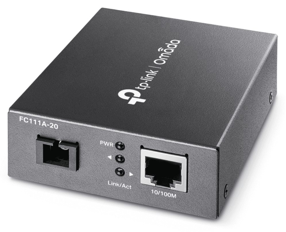 TP-Link Omada FC111A-20 convertidor de medio 100 Mbit/s Monomodo Negro