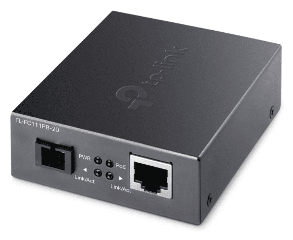 TP-Link FC111PB-20 convertidor de medio 100 Mbit/s Monomodo Negro