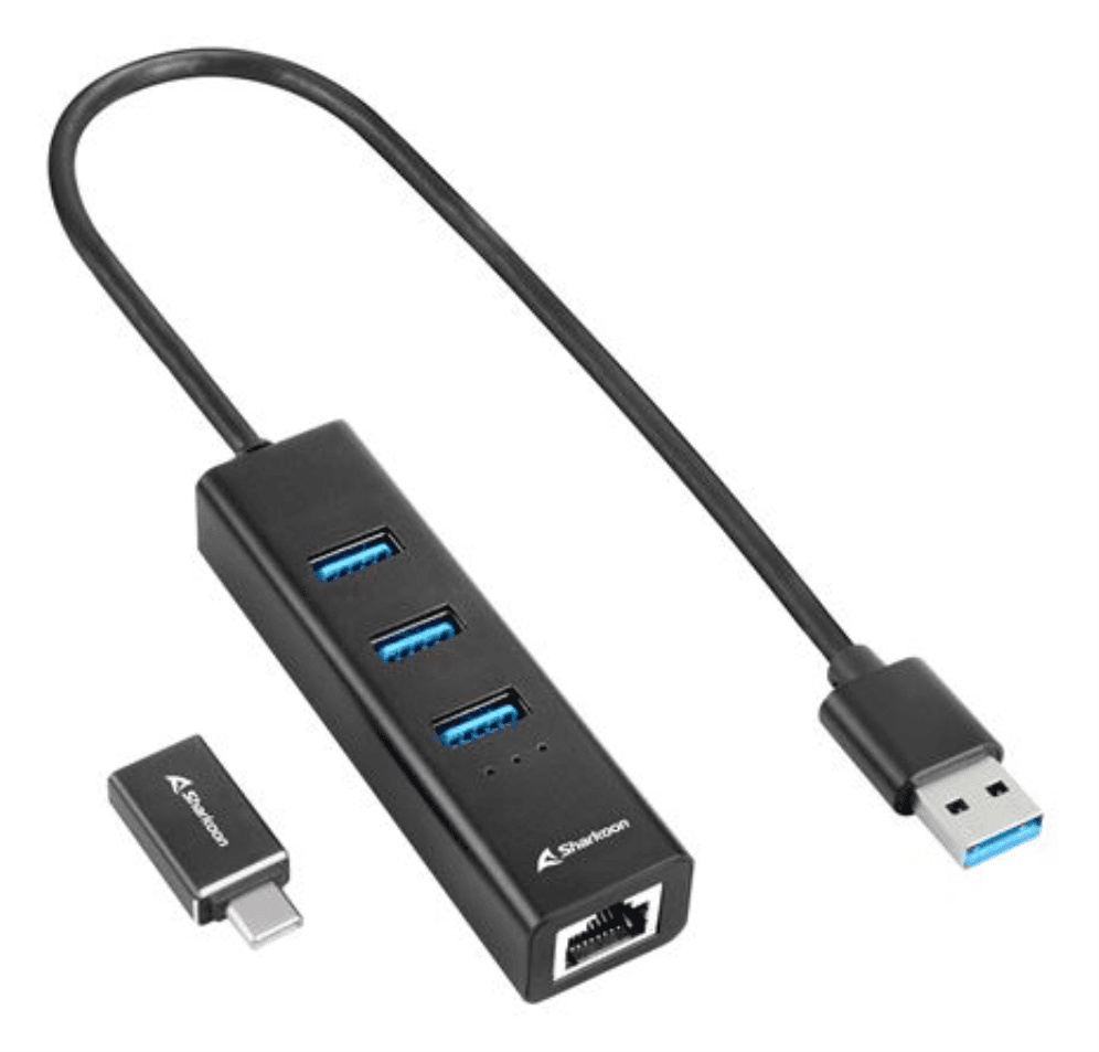 Sharkoon 4044951037575 base para portátil y replicador de puertos Inalámbrico USB 3.2 Gen 1 (3.1 Gen 1) Type-C Negro