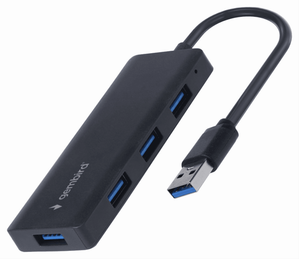 Gembird UHB-U3P4-03 base para portátil y replicador de puertos Alámbrico USB 3.2 Gen 1 (3.1 Gen 1) Type-A Negro