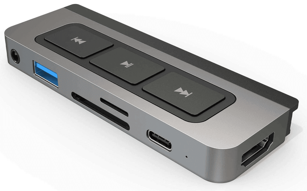 HYPER HD449 base para portátil y replicador de puertos Gris