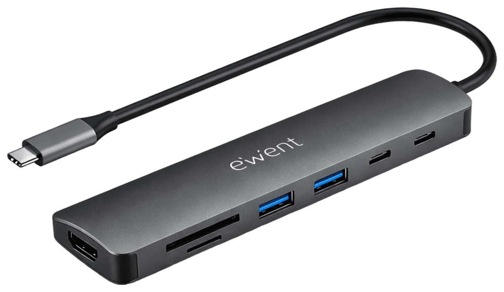 Ewent EW1152 base para portátil y replicador de puertos Alámbrico USB 3.2 Gen 1 (3.1 Gen 1) Type-C Gris