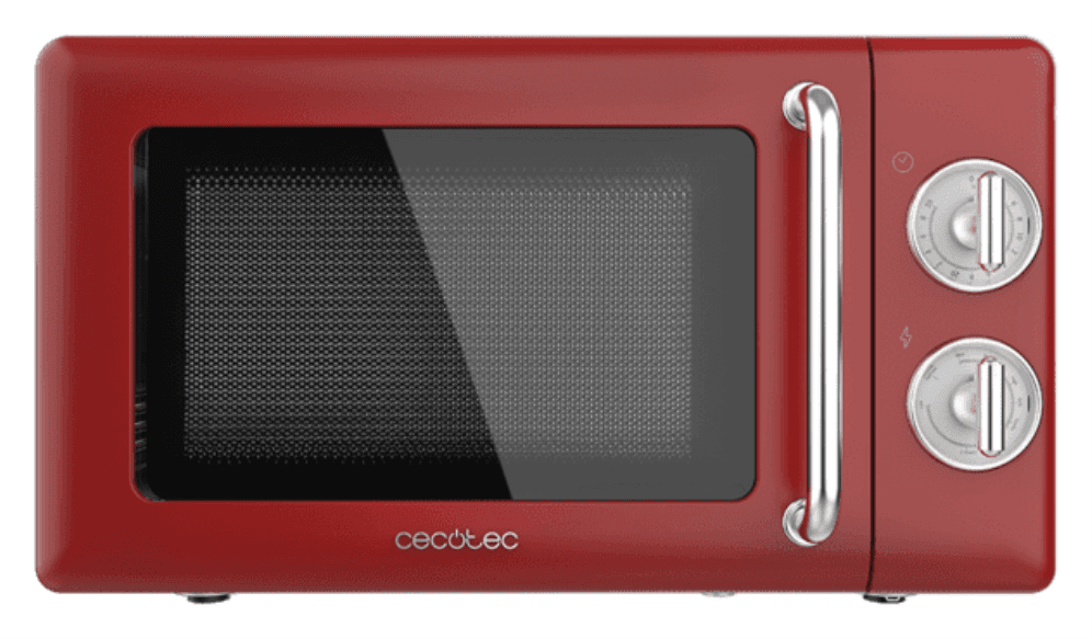 Cecotec 01710 microondas Encimera Microondas con grill 20 L 700 W Rojo, Acero inoxidable