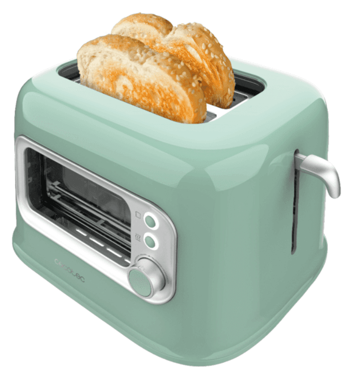Cecotec RetroVision Green 5 2 rebanada(s) 700 W Verde claro, Acero inoxidable