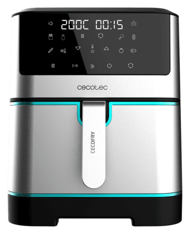 Cecotec Cecofry Supreme 8000 Sencillo 8 L Independiente 1800 W Freidora baja en grasa Negro, Acero inoxidable