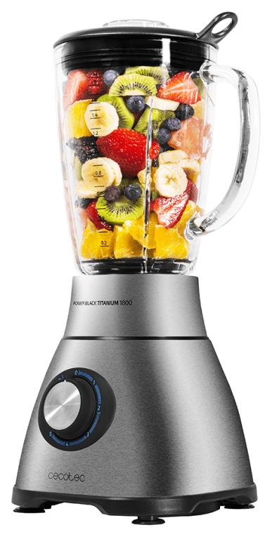 Cecotec Power Black Titanium 1800 Batidora de vaso 1800 W Negro, Acero inoxidable