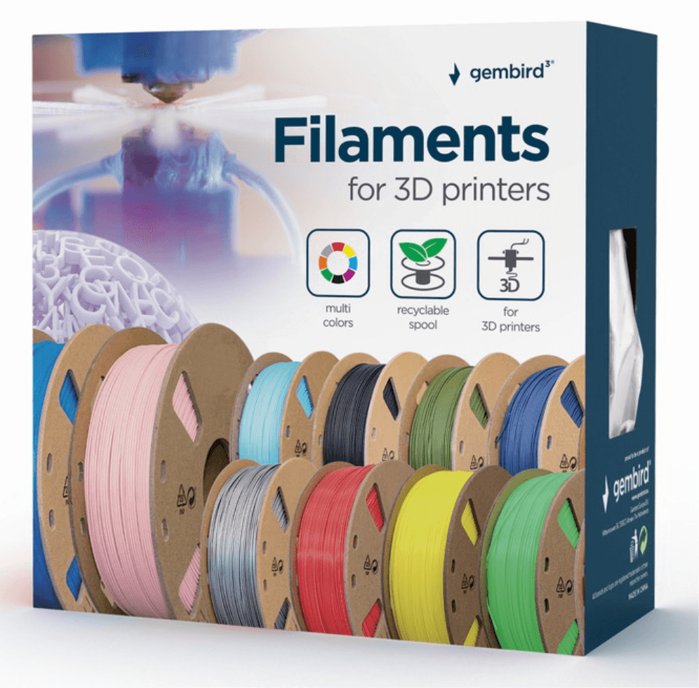 Gembird 3DP-PLA1.75GE-01-W material de impresión 3d Ácido poliláctico (PLA) Blanco 330 g