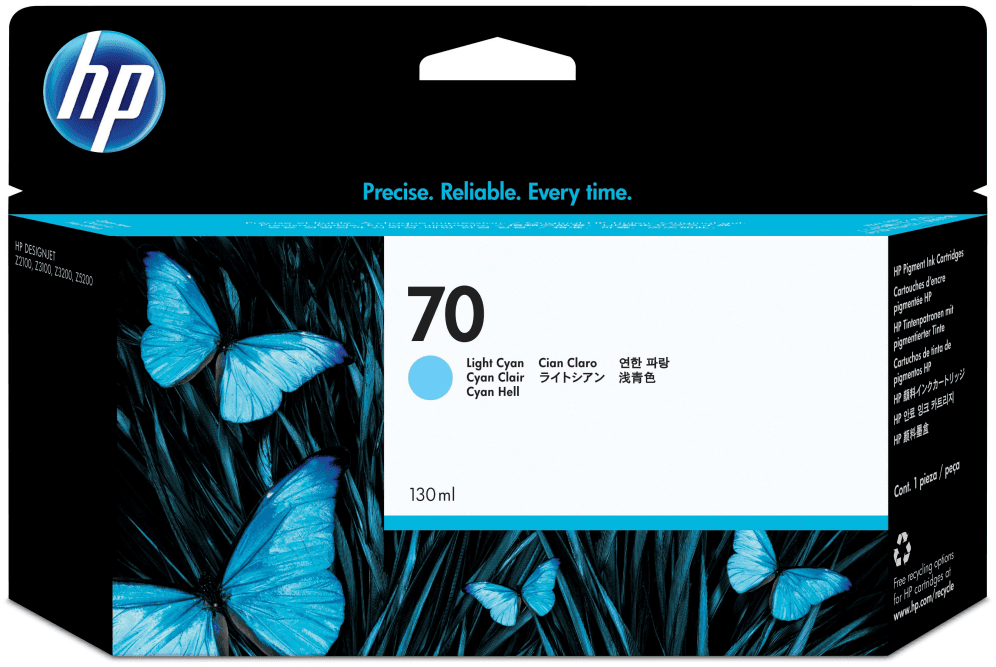 HP Cartucho de tinta 70 cian claro de 130 ml