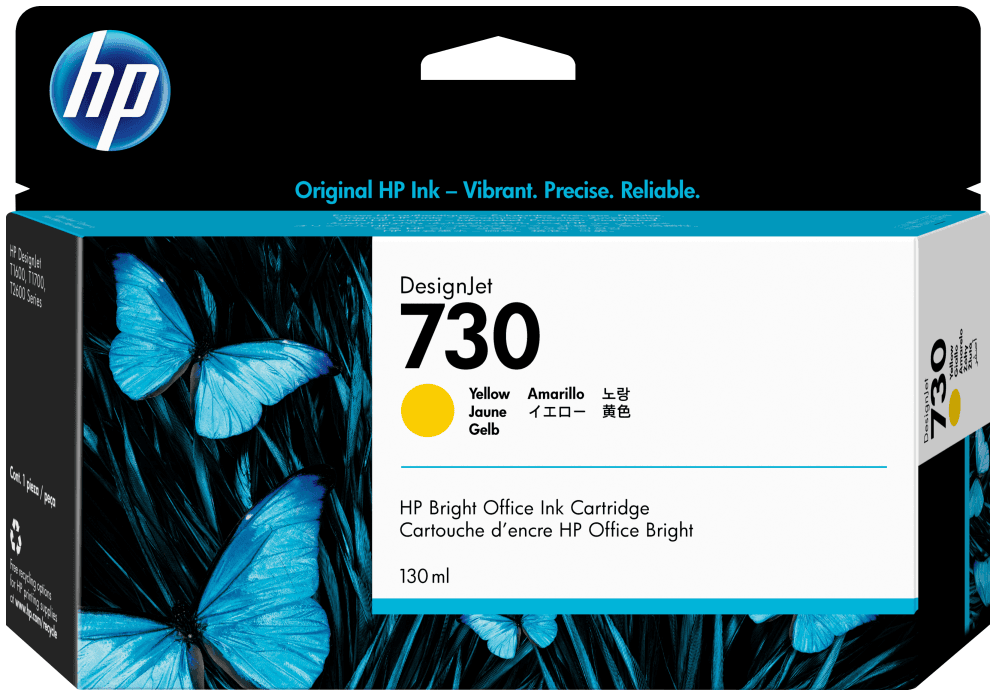 HP Cartucho de tinta DesignJet 730 amarillo de 130 ml