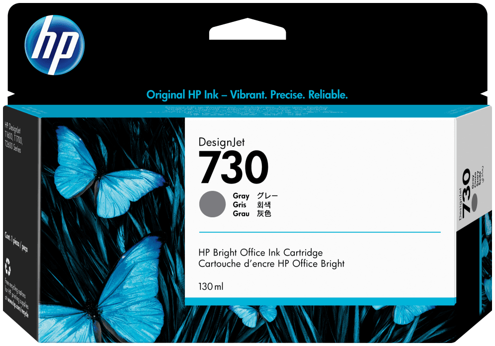 HP Cartucho de tinta DesignJet 730 gris de 130 ml