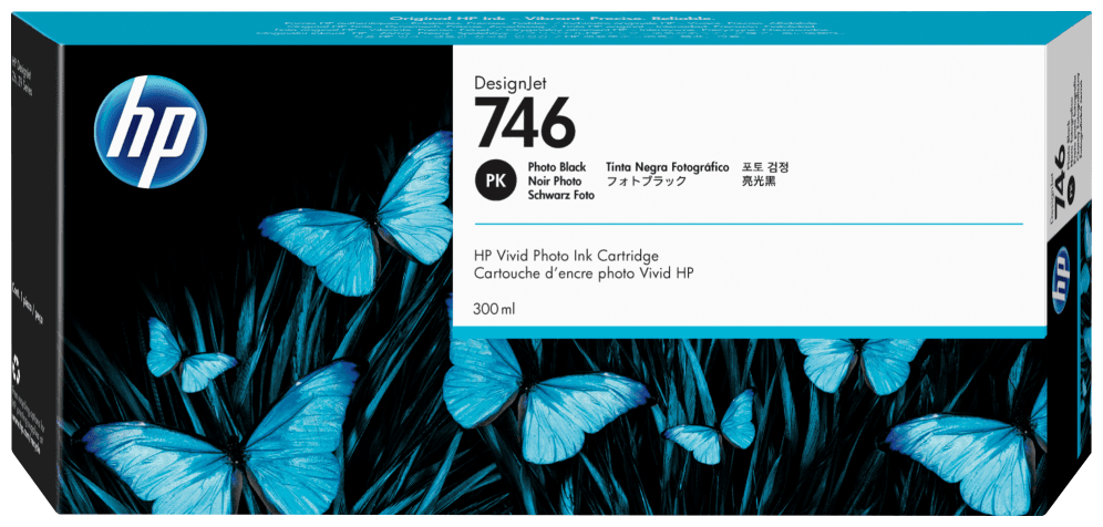 HP Cartucho de tinta negro fotográfico DesignJet 746 de 300 ml