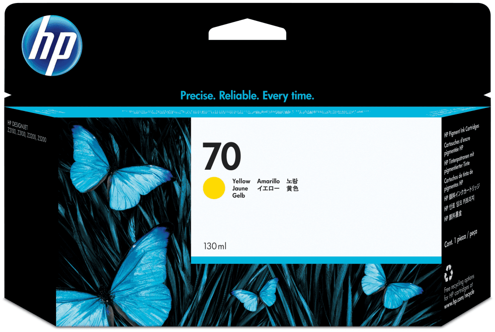 HP Cartucho de tinta DesignJet 70 amarillo de 130 ml