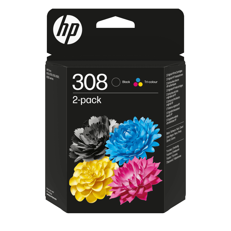 HP Paquete de 2 Cartuchos de Tinta Original 308 negra/tricolor