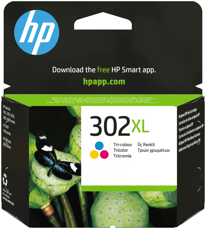 HP Cartucho de tinta original 302XL de alta capacidad tricolor