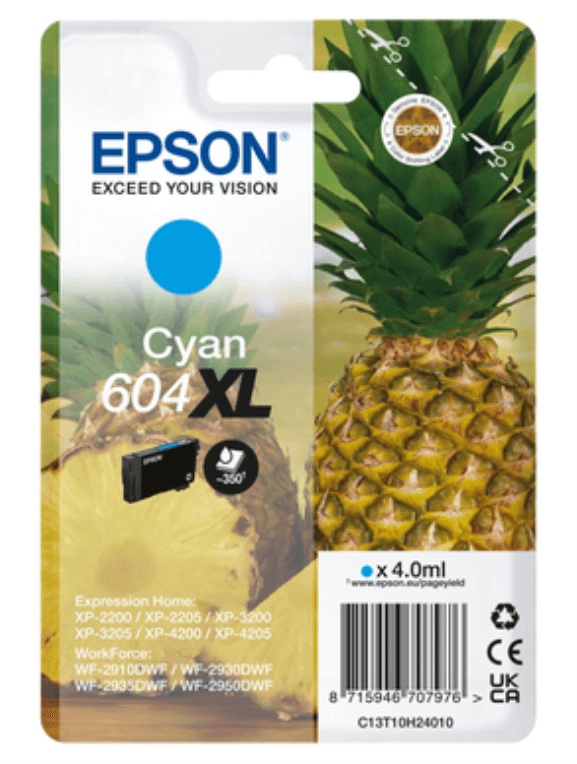 Epson 604XL cartucho de tinta 1 pieza(s) Original Alto rendimiento (XL) Cian
