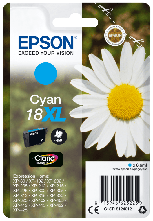 Epson Daisy C13T18124012 cartucho de tinta 1 pieza(s) Original Alto rendimiento (XL)