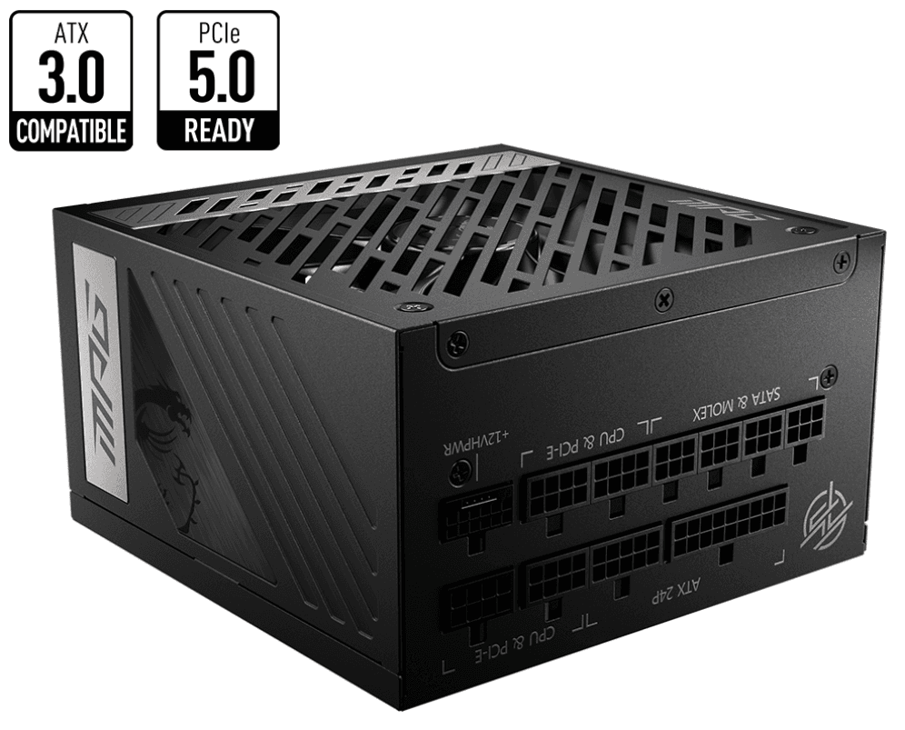 MSI MPG A850G PCIE5 unidad de fuente de alimentación 850 W 24-pin ATX ATX Negro