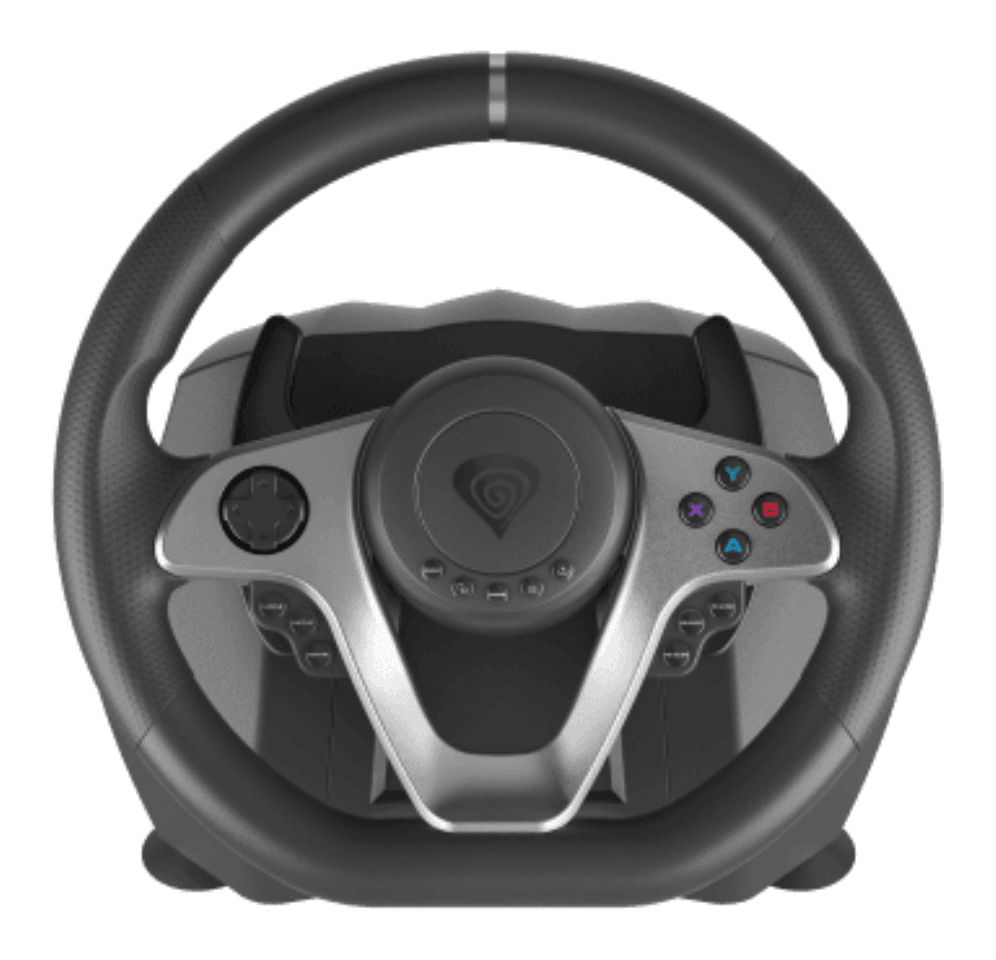 GENESIS Seaborg 400 Negro, Plata USB Volante + Pedales Nintendo Switch, PC, PlayStation 4, Playstation 3, Xbox 360, Xbox One, Xbox One S, Xbox One X
