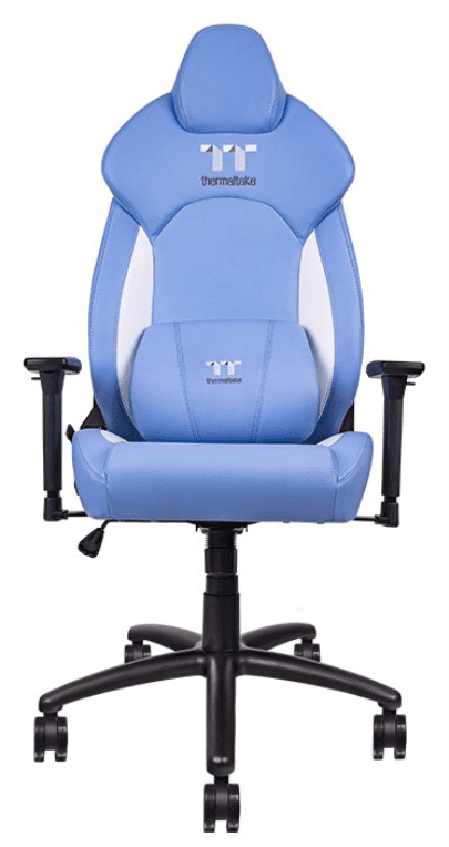 Thermaltake GGC-VCO-LWLWDS-01 silla para videojuegos Butaca para jugar Asiento acolchado Azul, Blanco