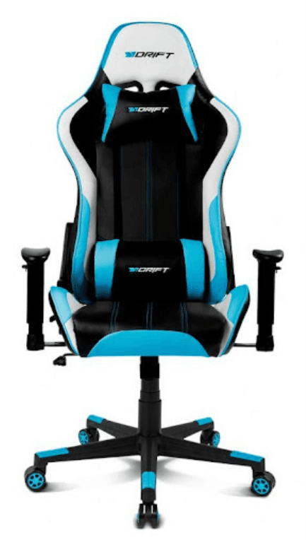 DRIFT DR175 Silla para videojuegos universal Asiento acolchado Negro, Azul, Blanco