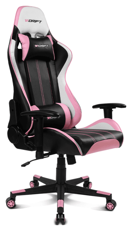 DRIFT DR175PINK silla para videojuegos Silla para videojuegos universal Asiento acolchado Rosa, Negro, Blanco