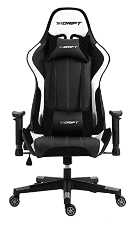 DRIFT DR175 Silla para videojuegos universal Asiento acolchado Negro, Blanco