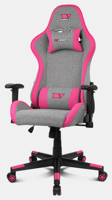 DRIFT DR90 PRO Silla para videojuegos de PC Asiento acolchado Gris, Rosa