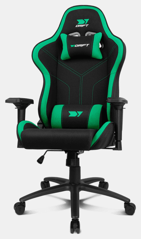 DRIFT DR110BG silla para videojuegos Butaca para jugar Asiento acolchado Negro, Verde