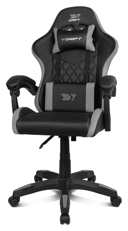 DRIFT DR35BG silla para videojuegos Silla para videojuegos de PC Asiento acolchado Negro, Gris