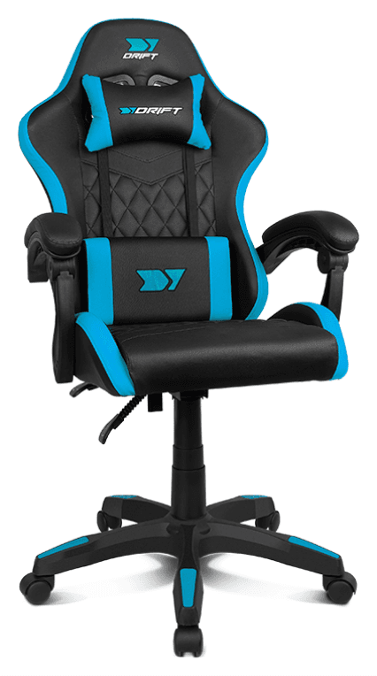DRIFT DR35BL silla para videojuegos Silla para videojuegos de PC Asiento acolchado Negro, Azul