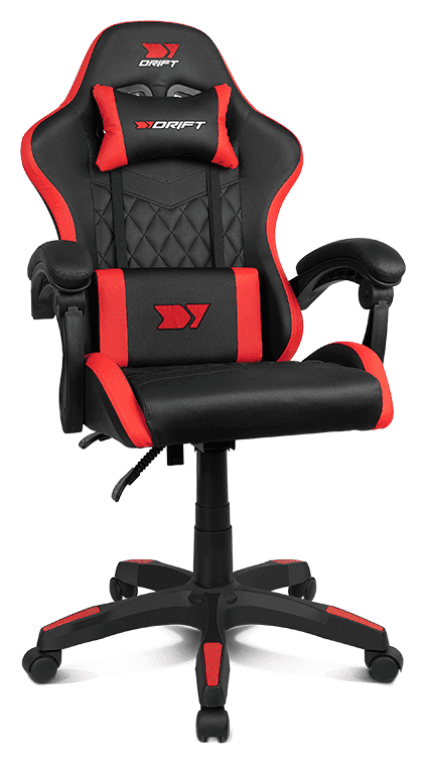 DRIFT DR35BR silla para videojuegos Silla para videojuegos de PC Asiento acolchado Negro, Rojo