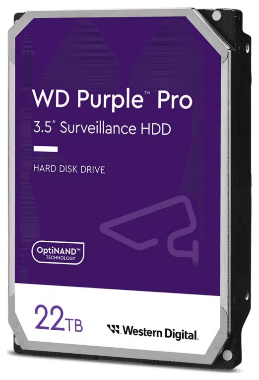 Western Digital Purple Pro disco duro interno 22 TB 7200 RPM 512 MB 3.5" Serial ATA III