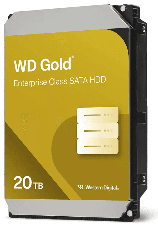 Western Digital Gold WD203KRYZ disco duro interno 20 TB 7200 RPM 512 MB 3.5" SATA