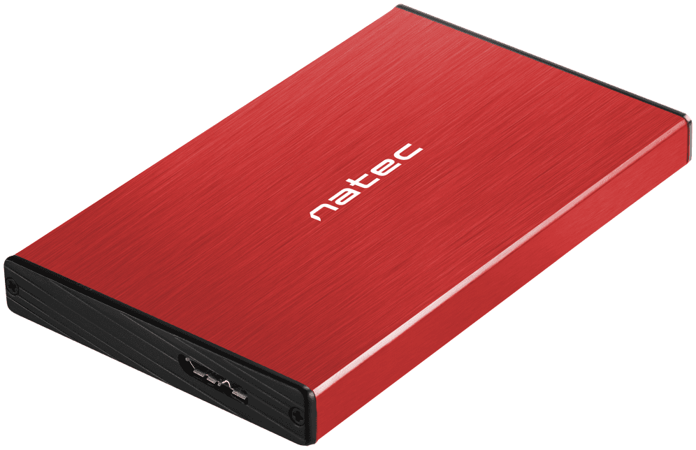 NATEC Rhino GO Carcasa de disco duro/SSD Rojo 2.5"