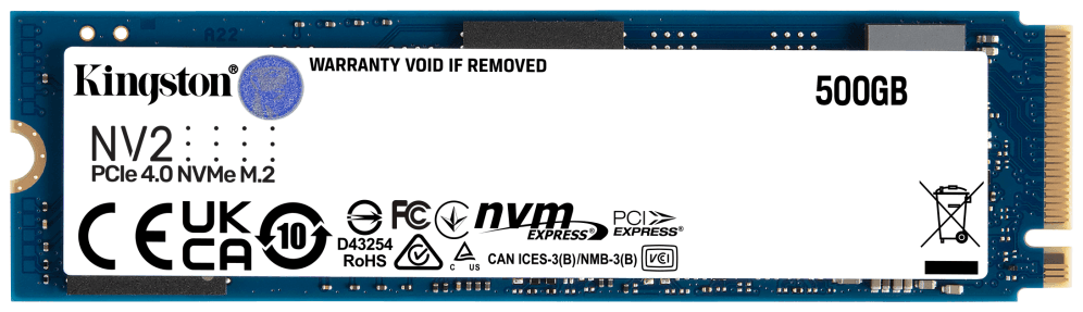 Kingston Technology NV2 500 GB M.2 PCI Express 4.0 NVMe 3D NAND