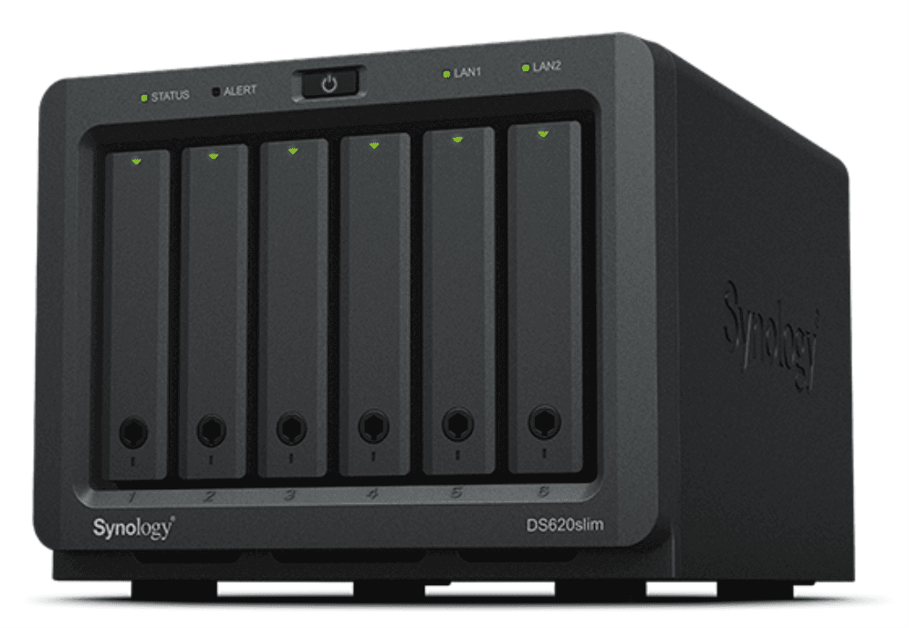 Synology DiskStation DS620SLIM servidor de almacenamiento NAS Escritorio Intel® Celeron® J3355 2 GB DDR3L 0 TB DiskStation Manager Negro