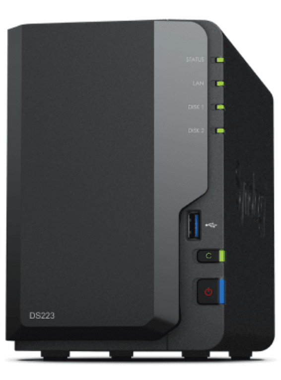 Synology DiskStation DS223 servidor de almacenamiento NAS Escritorio Realtek RTD1619B 2 GB DDR4 0 TB