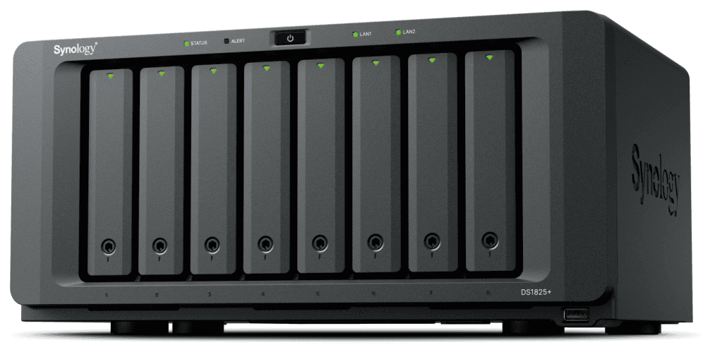 Synology DiskStation DS1825+ servidor de almacenamiento NAS Ryzen Embedded V1500B 8 GB DDR4 0 TB Negro