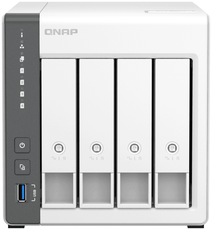 QNAP TS-433 NAS Torre ARM Cortex-A55 4 GB 0 TB QNAP QTS Blanco