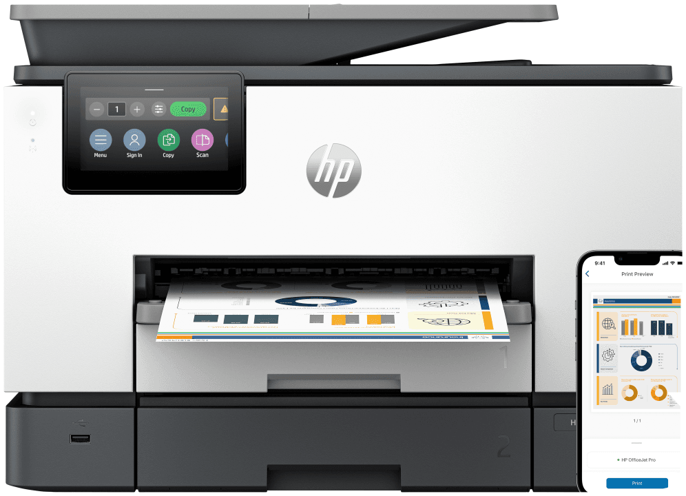 HP OfficeJet Pro 9130b Inalámbrico All-in-One Color Impresora, Impresión a doble cara; Copiadora y escáner